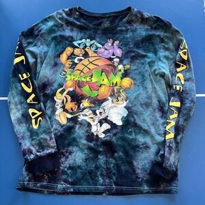 Men's Medium Y2K Tie Die T-Shirt Looney Tunes Tune‎ Squad Space Jam Colorful